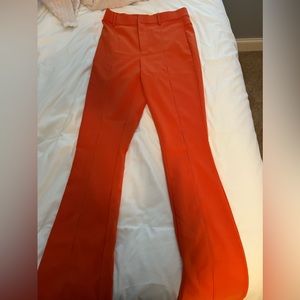 Orange Zara flare leg pants